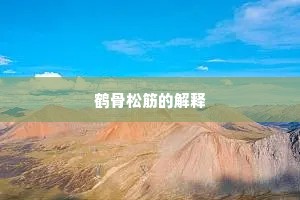 鹤骨松筋的解释