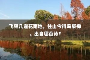 飞锡几逢花雨地，住山今得鸟窠禅。出自哪首诗？