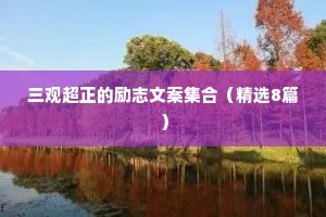 三观超正的励志文案集合（精选8篇）