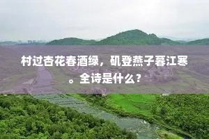 村过杏花春酒绿，矶登燕子暮江寒。全诗是什么？