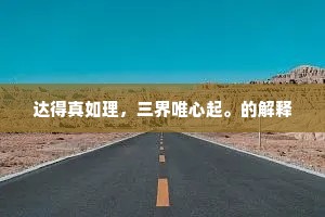 达得真如理，三界唯心起。的解释