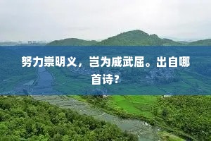 努力崇明义，岂为威武屈。出自哪首诗？