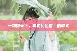 一剑得天下，功狗何足谓！的释义