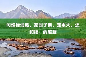 问谁标词派，家园子弟，知重大，还和拙。的解释
