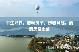 平生只在，悲秋庚子，伤春吴越。的意思及出处
