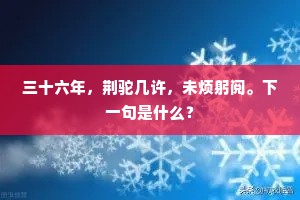 三十六年，荆驼几许，未烦躬阅。下一句是什么？