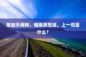 翠微天阙树，烟雨莫愁湖。上一句是什么？