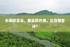 长飙吹玄云，散此鸦外缕。出自哪首诗？
