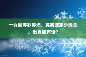一尊且寿罗浮酒，莫笑疏家少赐金。出自哪首诗？