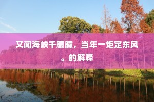 又闻海峡千艨艟，当年一炬定东风。的解释