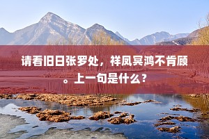 请看旧日张罗处，祥凤冥鸿不肯顾。上一句是什么？
