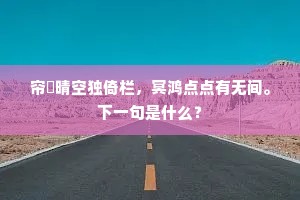 帘捲晴空独倚栏，冥鸿点点有无间。下一句是什么？