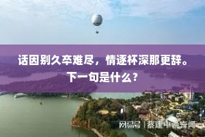 话因别久卒难尽，情逐杯深那更辞。下一句是什么？