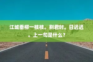 江城垂柳一枝枝。别君时。日迟迟。上一句是什么？