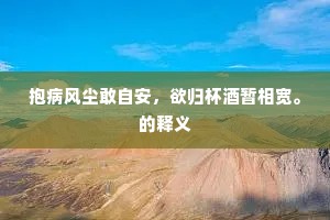 抱病风尘敢自安，欲归杯酒暂相宽。的释义