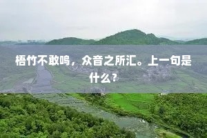 梧竹不敢鸣,众音之所汇。上一句是什么? 梧竹不敢鸣,众音之所汇。上一句是什么?