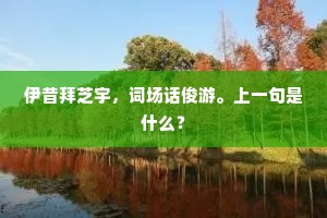 伊昔拜芝宇，词场话俊游。上一句是什么？