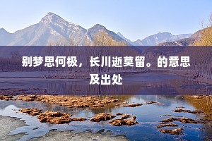 别梦思何极，长川逝莫留。的意思及出处