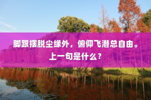 脚跟摆脱尘缘外，俯仰飞潜总自由。上一句是什么？