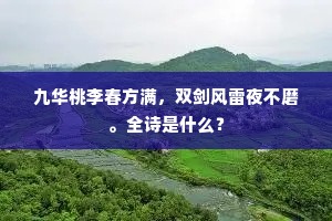 九华桃李春方满，双剑风雷夜不磨。全诗是什么？