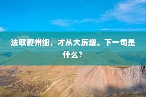 法取夔州细，才从大历增。下一句是什么？