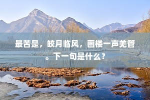 最苦是，皎月临风，画楼一声羌管。下一句是什么？