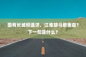 国有长城檀道济，江淮胡马敢重窥？下一句是什么？
