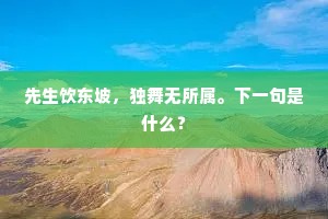先生饮东坡，独舞无所属。下一句是什么？