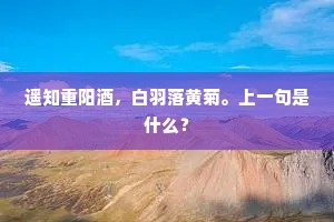 遥知重阳酒，白羽落黄菊。上一句是什么？