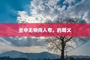 坐中无物向人夸。的释义