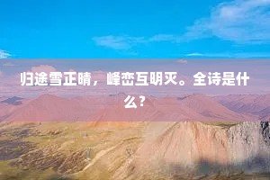 归途雪正晴，峰峦互明灭。全诗是什么？