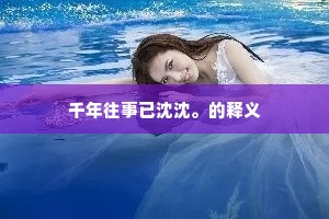 千年往事已沈沈。的释义