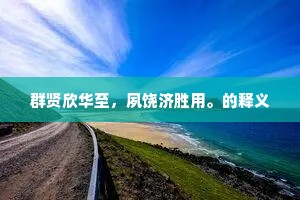 群贤欣华至，夙饶济胜用。的释义