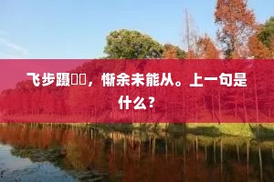 飞步蹑崚嶒，惭余未能从。上一句是什么？