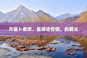 方罄卜夜欢，兹游讵倥偬。的释义
