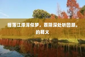 摇落江潭浑似梦，荔阴深处听回潮。的释义