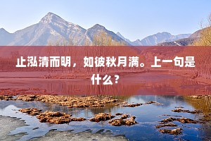 止泓清而明，如彼秋月满。上一句是什么？