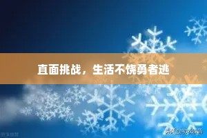 直面挑战，生活不饶勇者逃