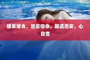 缘来缘去，皆是宿命，随遇而安，心自宽