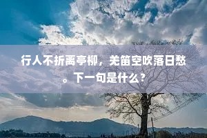 行人不折离亭柳，羌笛空吹落日愁。下一句是什么？