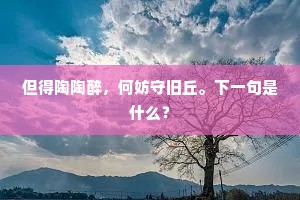 但得陶陶醉，何妨守旧丘。下一句是什么？