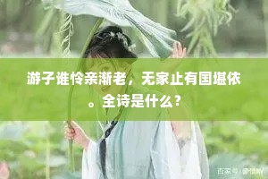 游子谁怜亲渐老，无家止有国堪依。全诗是什么？