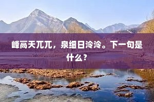 峰高天兀兀，泉细日泠泠。下一句是什么？