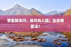 寒星随浪闪，孤月向人圆。出自哪首诗？