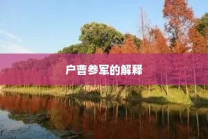 户曹参军的解释