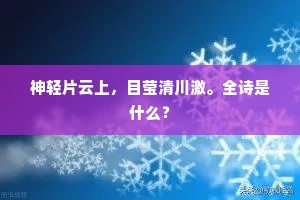 神轻片云上，目莹清川激。全诗是什么？