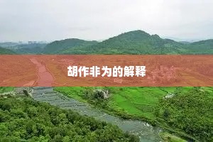 胡作非为的解释