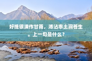 好挽银潢作甘雨，溥沾率土润苍生。上一句是什么？