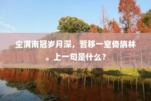 尘满南冠岁月深，暂移一室倚旃林。上一句是什么？