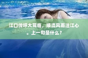 江口传呼大驾临，顺流风雨注江心。上一句是什么？